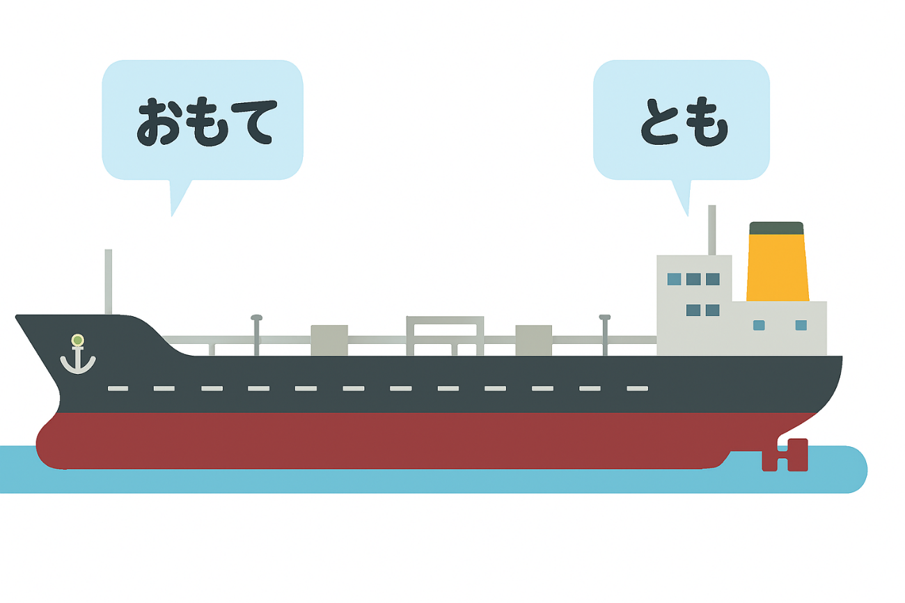 「おもて」と「とも」のイメージ