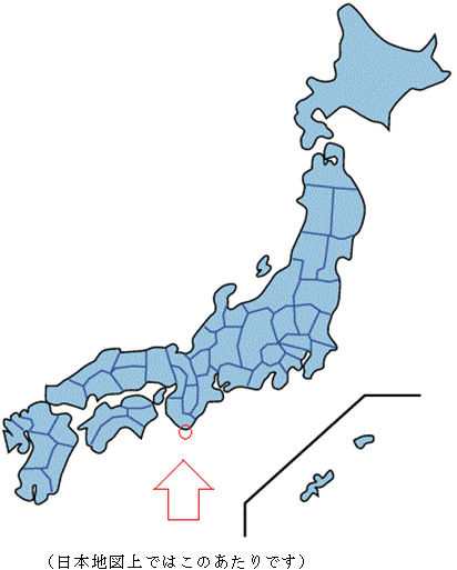 (日本地図上ではこのあたりです)