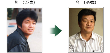 昔（27歳）今（49歳）