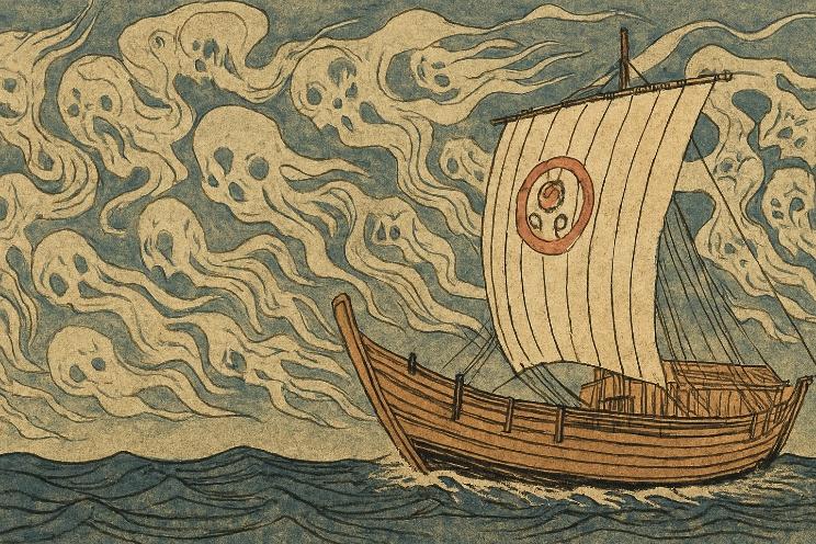 宝物と船の災いのイメージ